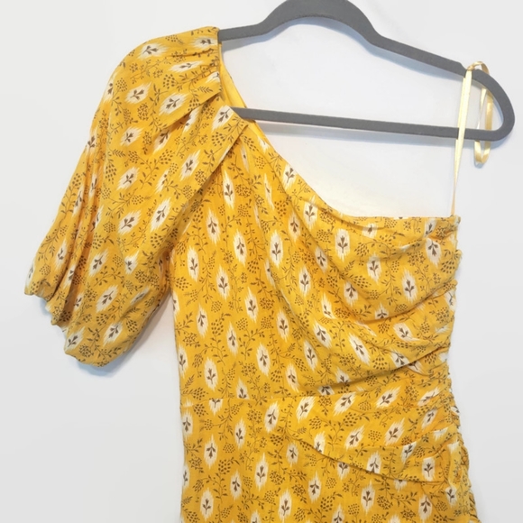 Veronica Beard Yellow Floral One-Shoulder Maxi Dress - Picture 6 of 16